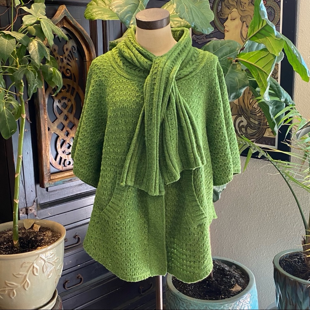 Anthropologie neck scarf cape poncho sweater coat